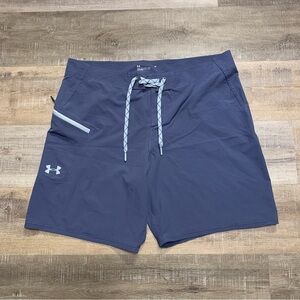 Under Armour Loose Mens 38 Blue Board Shorts Beach Swim Surf